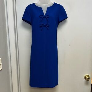 J.Crew Royal Blue Bow-Detail Sheath Dress – Size 8T (Tall)
